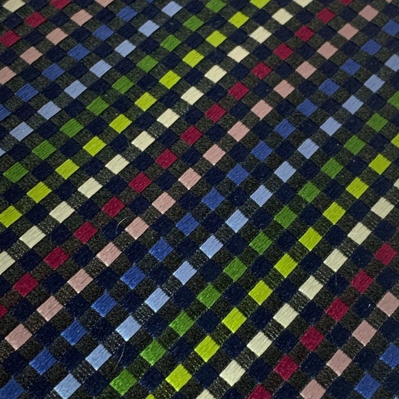 Versailles by Piattelli 100% Silk Tie Hand Made 58x3.75 Rainbow Check - Picture 3 of 5